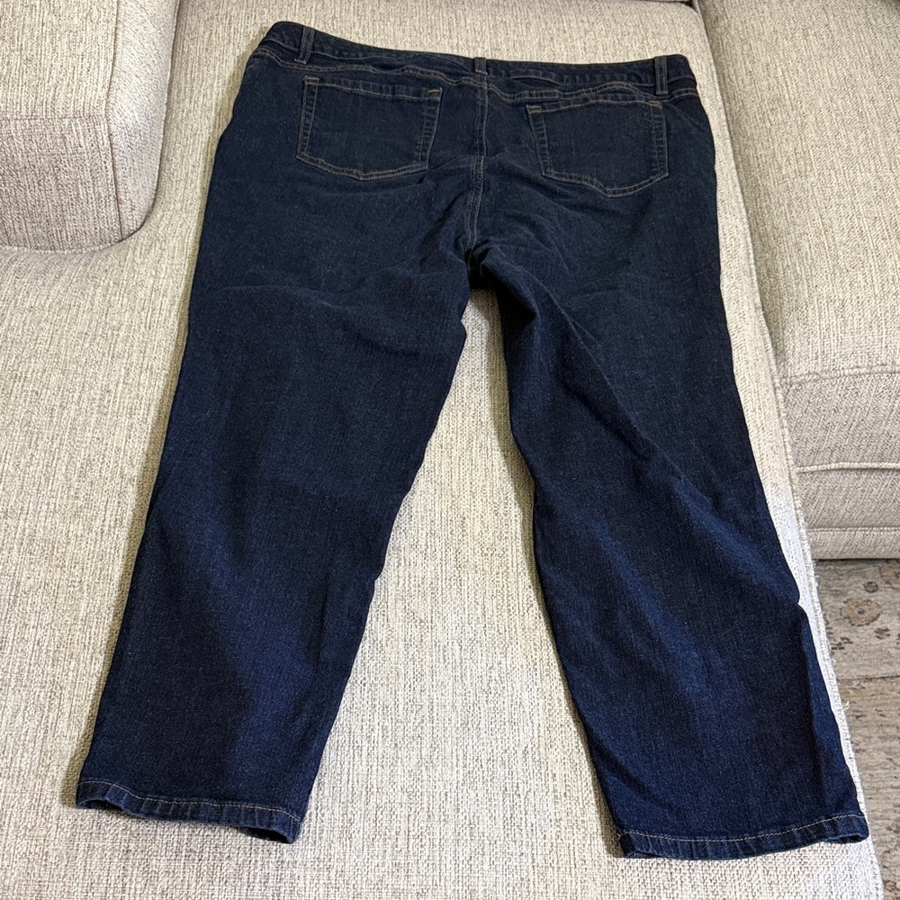 Liz Claiborne Dark Wash Slim Straight Ankle Jeans 20WP Hepburn - Picture 13 of 14